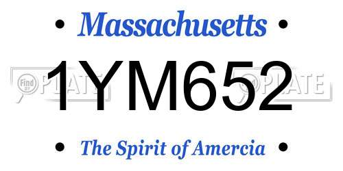 1YM652 Massachusetts License Plate