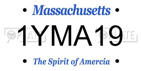1YMA19 Massachusetts License Plate