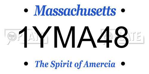 1YMA48 Massachusetts License Plate