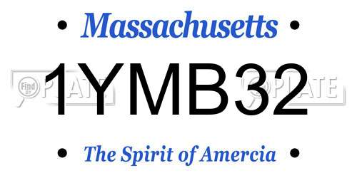 1YMB32 Massachusetts License Plate