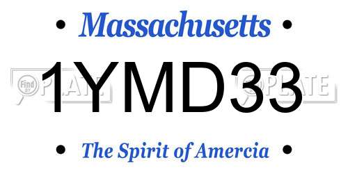 1YMD33 Massachusetts License Plate