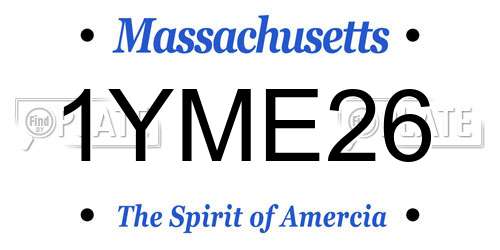 1YME26 Massachusetts License Plate