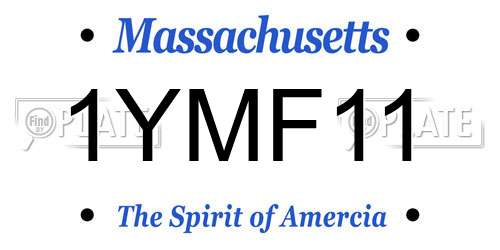 1YMF11 Massachusetts License Plate