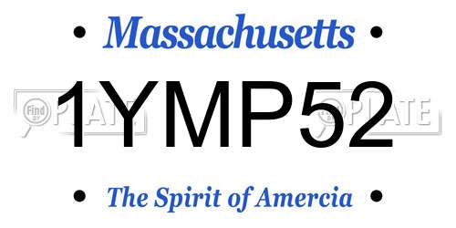 1YMP52 Massachusetts License Plate
