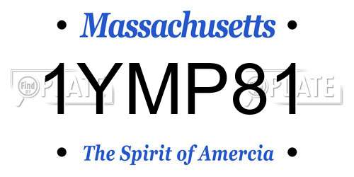 1YMP81 Massachusetts License Plate