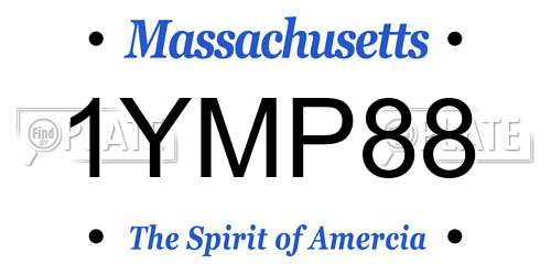 1YMP88 Massachusetts License Plate