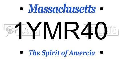 1YMR40 Massachusetts License Plate