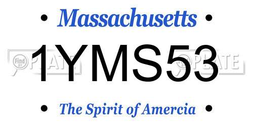 1YMS53 Massachusetts License Plate