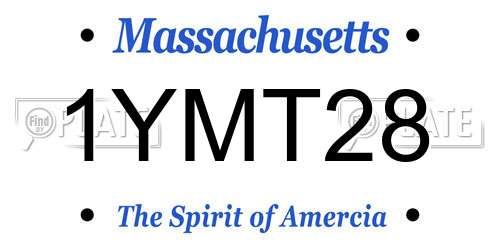 1YMT28 Massachusetts License Plate
