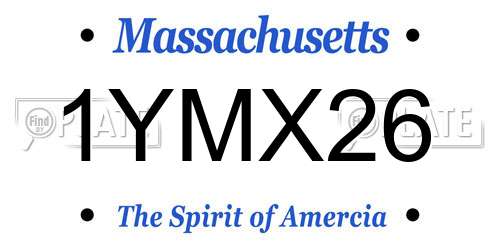 1YMX26 Massachusetts License Plate