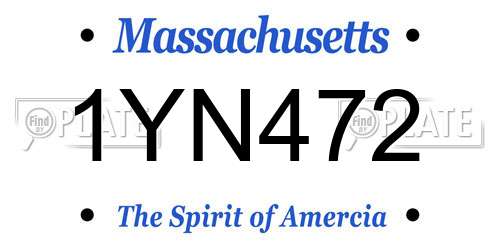 1YN472 Massachusetts License Plate