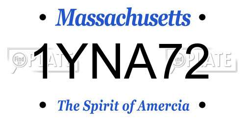 1YNA72 Massachusetts License Plate