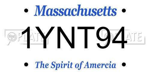 1YNT94 Massachusetts License Plate