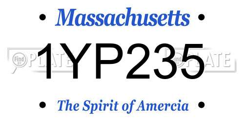 1YP235 Massachusetts License Plate