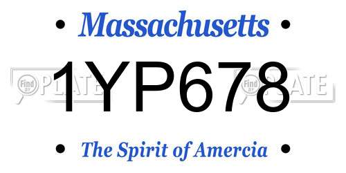 1YP678 Massachusetts License Plate
