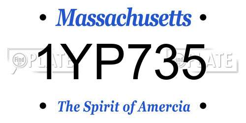 1YP735 Massachusetts License Plate