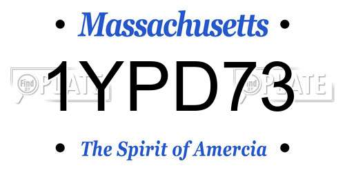 1YPD73 Massachusetts License Plate