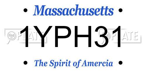 1YPH31 Massachusetts License Plate