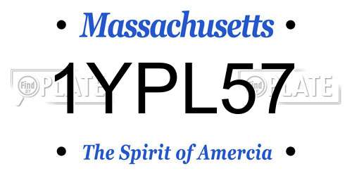 1YPL57 Massachusetts License Plate