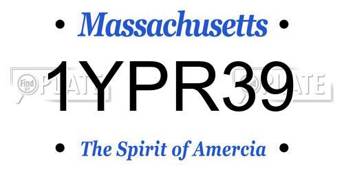 1YPR39 Massachusetts License Plate
