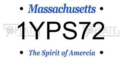 1YPS72 Massachusetts License Plate