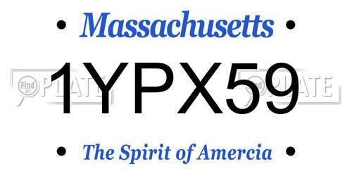1YPX59 Massachusetts License Plate