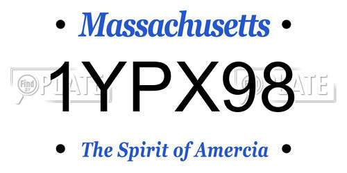 1YPX98 Massachusetts License Plate
