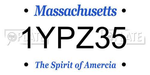 1YPZ35 Massachusetts License Plate