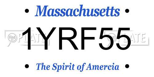 1YRF55 Massachusetts License Plate