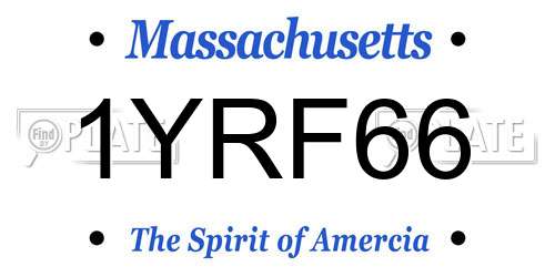 1YRF66 Massachusetts License Plate