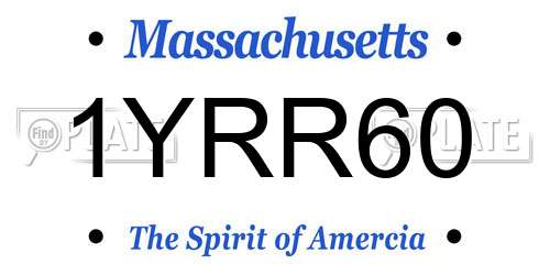 1YRR60 Massachusetts License Plate