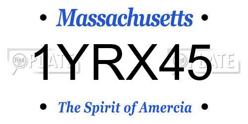 1YRX45 Massachusetts License Plate