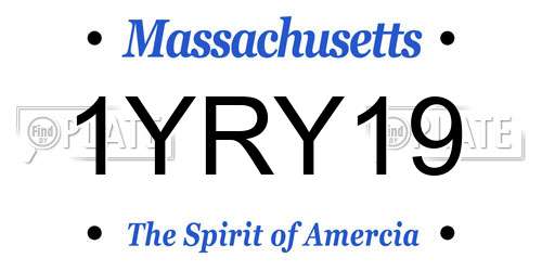 1YRY19 Massachusetts License Plate