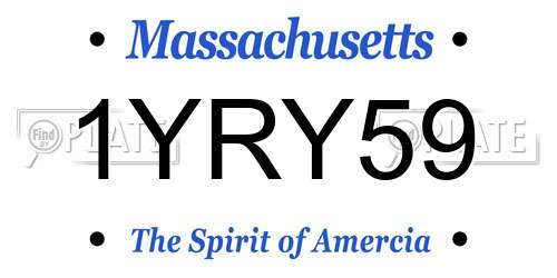 1YRY59 Massachusetts License Plate