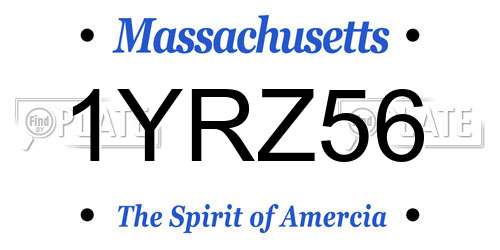 1YRZ56 Massachusetts License Plate