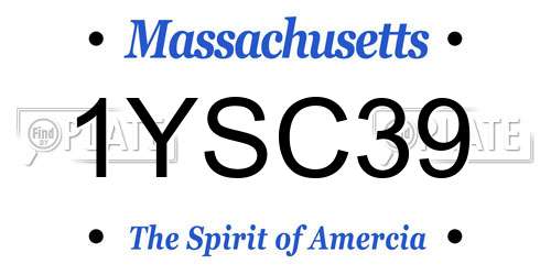 1YSC39 Massachusetts License Plate