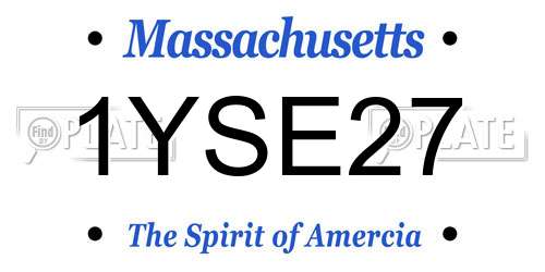 1YSE27 Massachusetts License Plate