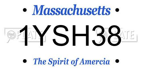 1YSH38 Massachusetts License Plate