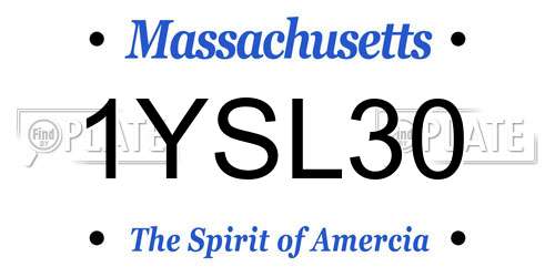 1YSL30 Massachusetts License Plate