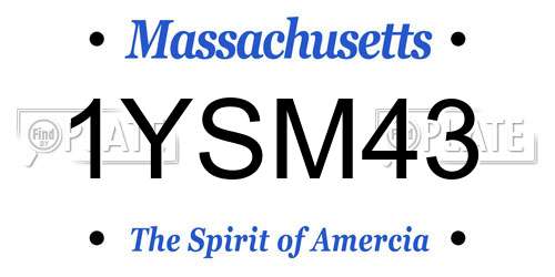 1YSM43 Massachusetts License Plate