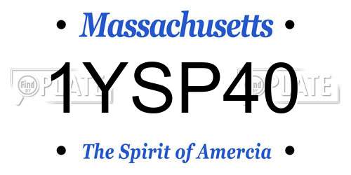 1YSP40 Massachusetts License Plate