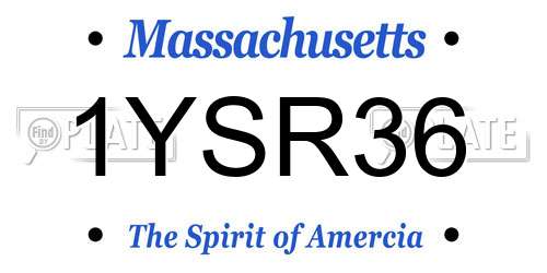 1YSR36 Massachusetts License Plate