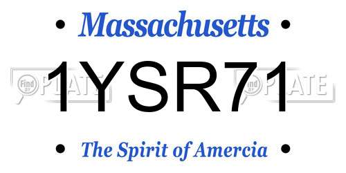 1YSR71 Massachusetts License Plate