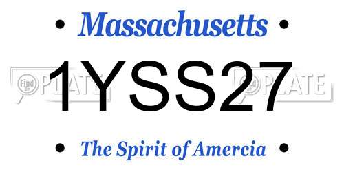1YSS27 Massachusetts License Plate