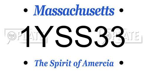 1YSS33 Massachusetts License Plate