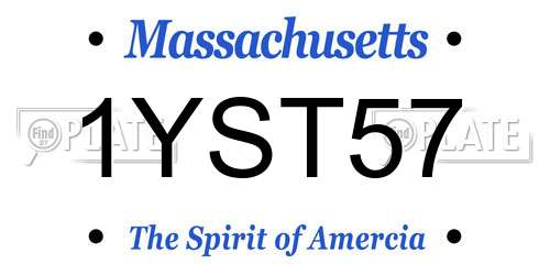 1YST57 Massachusetts License Plate