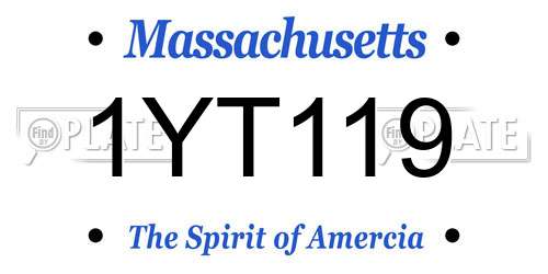 1YT119 Massachusetts License Plate