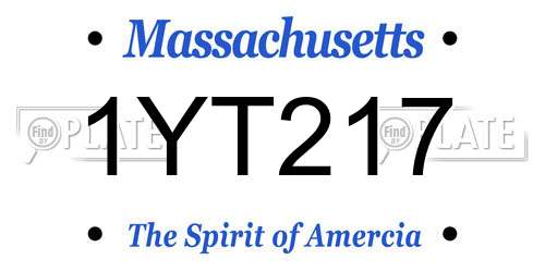 1YT217 Massachusetts License Plate