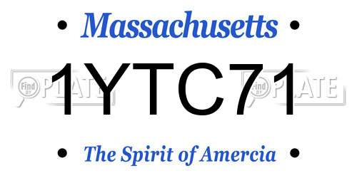 1YTC71 Massachusetts License Plate