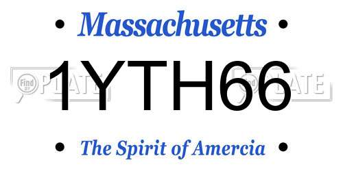 1YTH66 Massachusetts License Plate